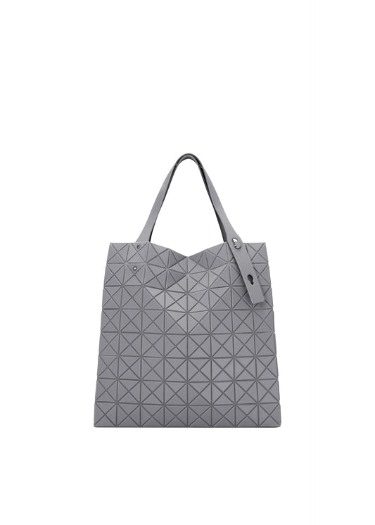 A product shot of the BAO BAO ISSEY MIYAKE PRISM PLUS tote bag in charcoal gray.
