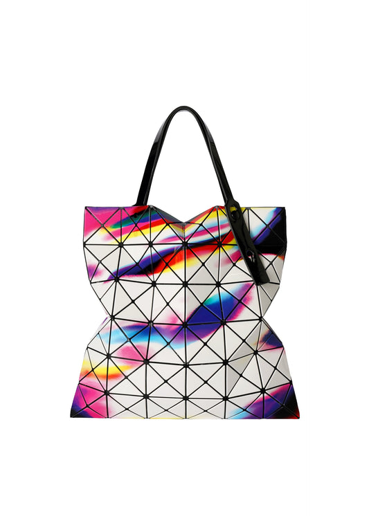 A product shot of the BAO BAO ISSEY MIYAKE WARP tote bag in white mix.
