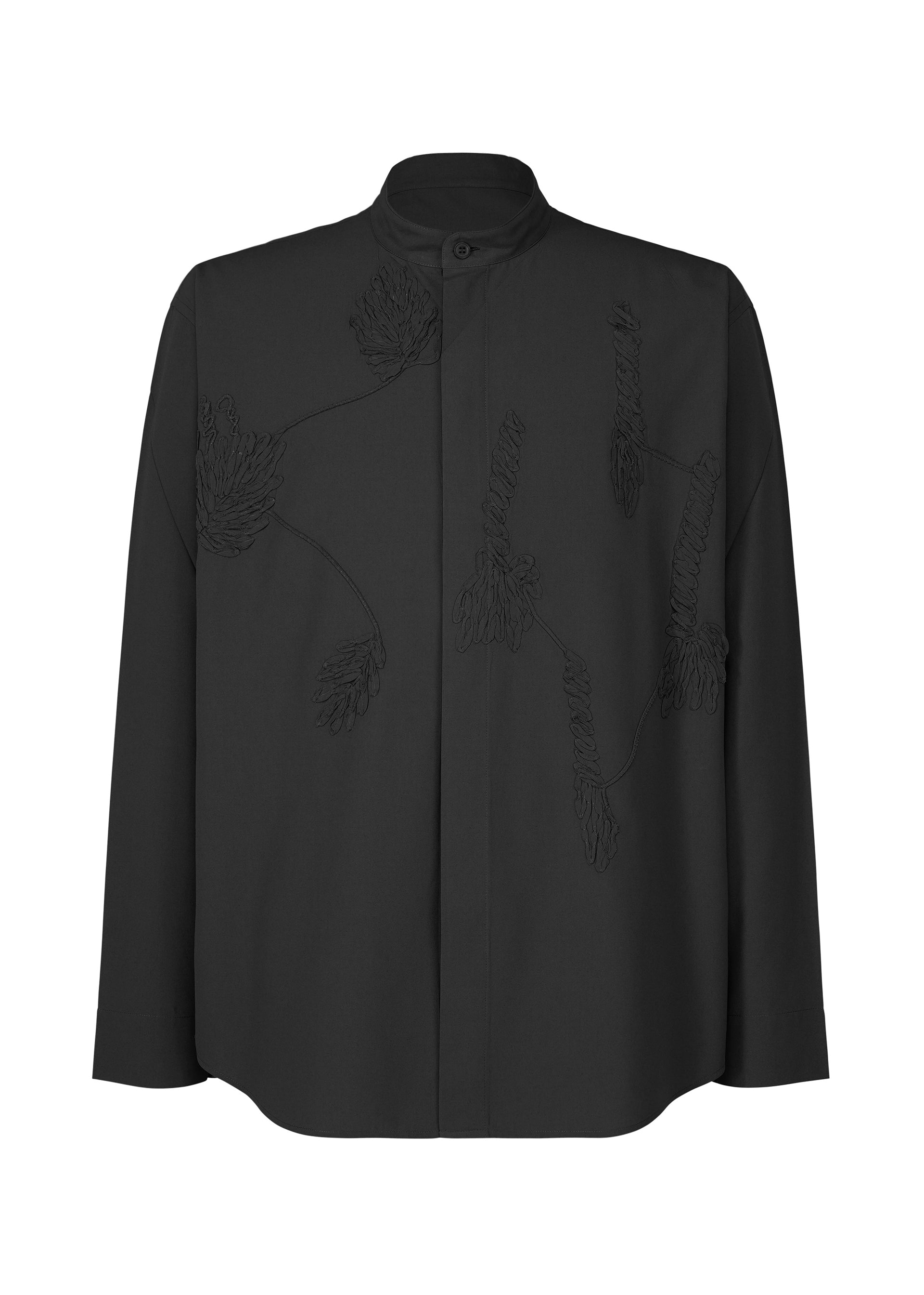 ISSEY MIYAKE スタンドカラーシャツ ブラック M EMBROIDERY PRESS SHIRT Shirt Black – ISSEY MIYAKE EU