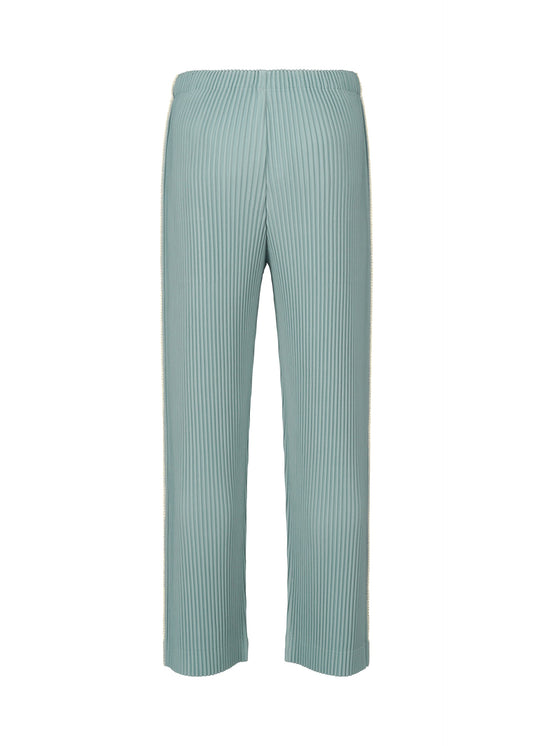 A detail shot of the HOMME PLISSÉ ISSEY MIYAKE EMBROIDERY STRIPES pants.