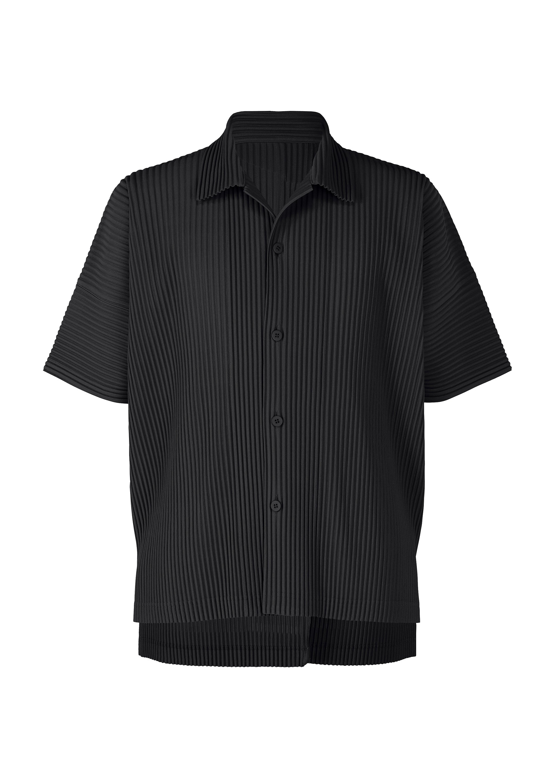 ISSEY MIYAKE MEN バンドカラーシャツ ブラック MONTHLY COLORS : AUGUST Shirt Black – ISSEY MIYAKE EU