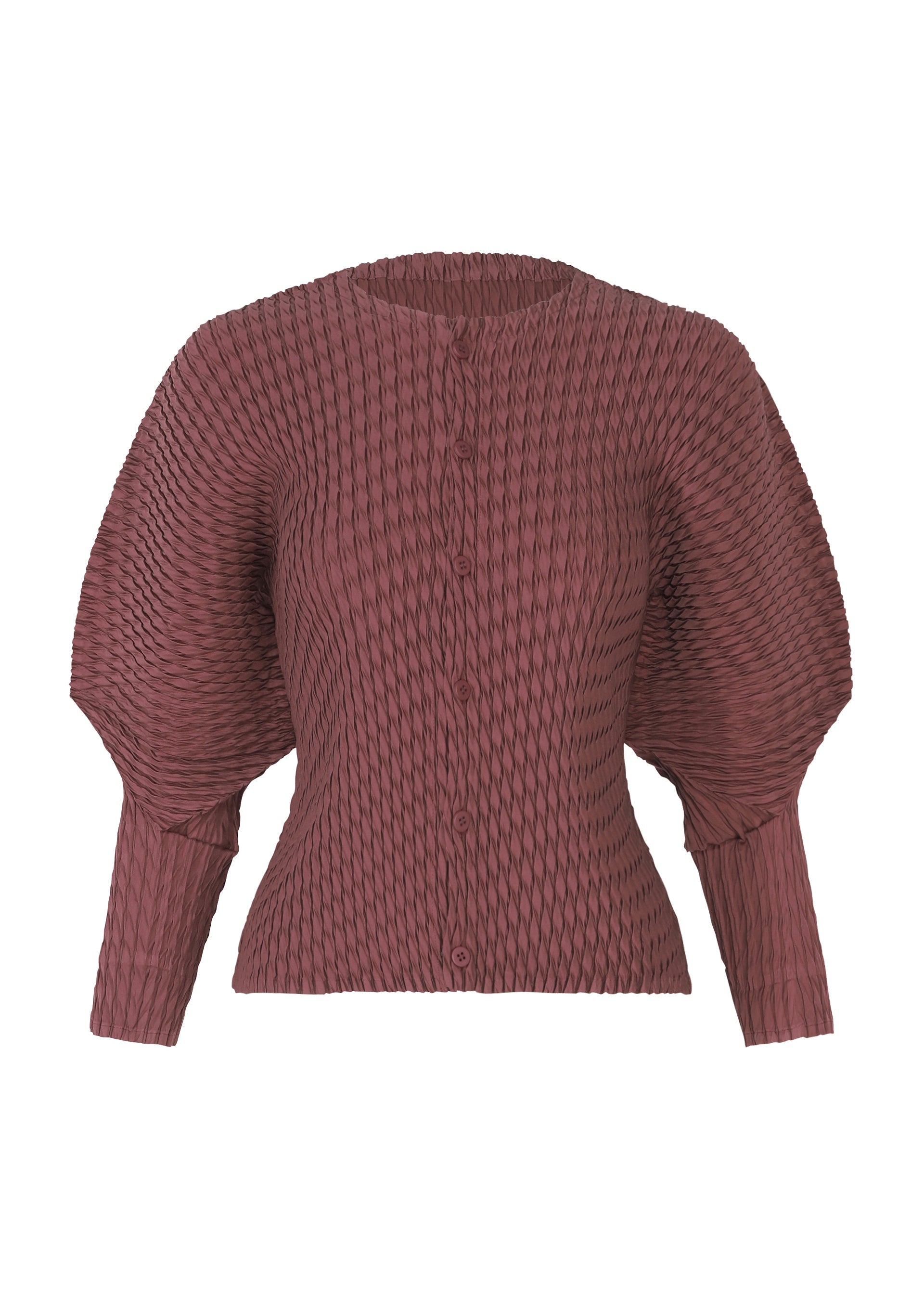 SLEEK PLEATS Cardigan Burgundy – ISSEY MIYAKE EU