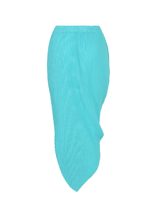 A detail shot of the ISSEY MIYAKE LEAF PLEATS skirt.