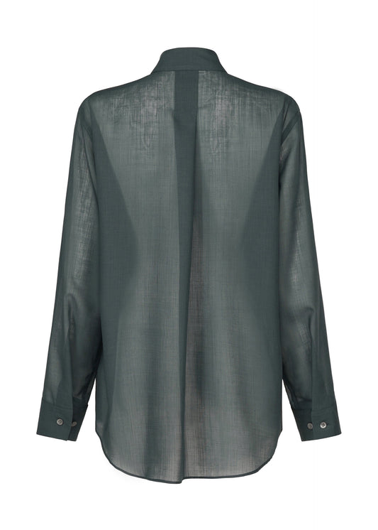 A detail shot of the ISSEY MIYAKE SHEER WOOL shirt.