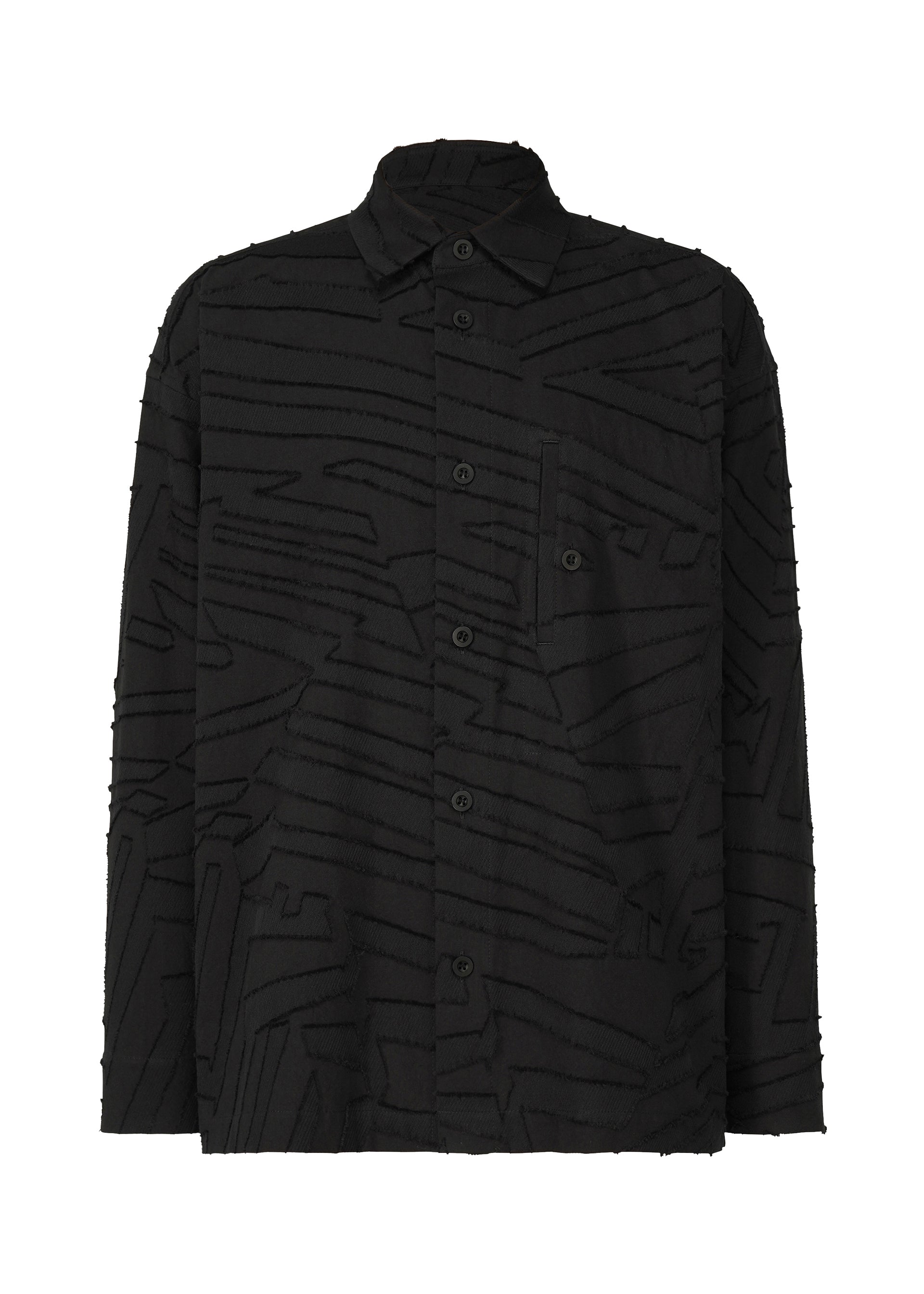 GEOMETRY JACQUARD SHIRT Shirt Black – ISSEY MIYAKE EU