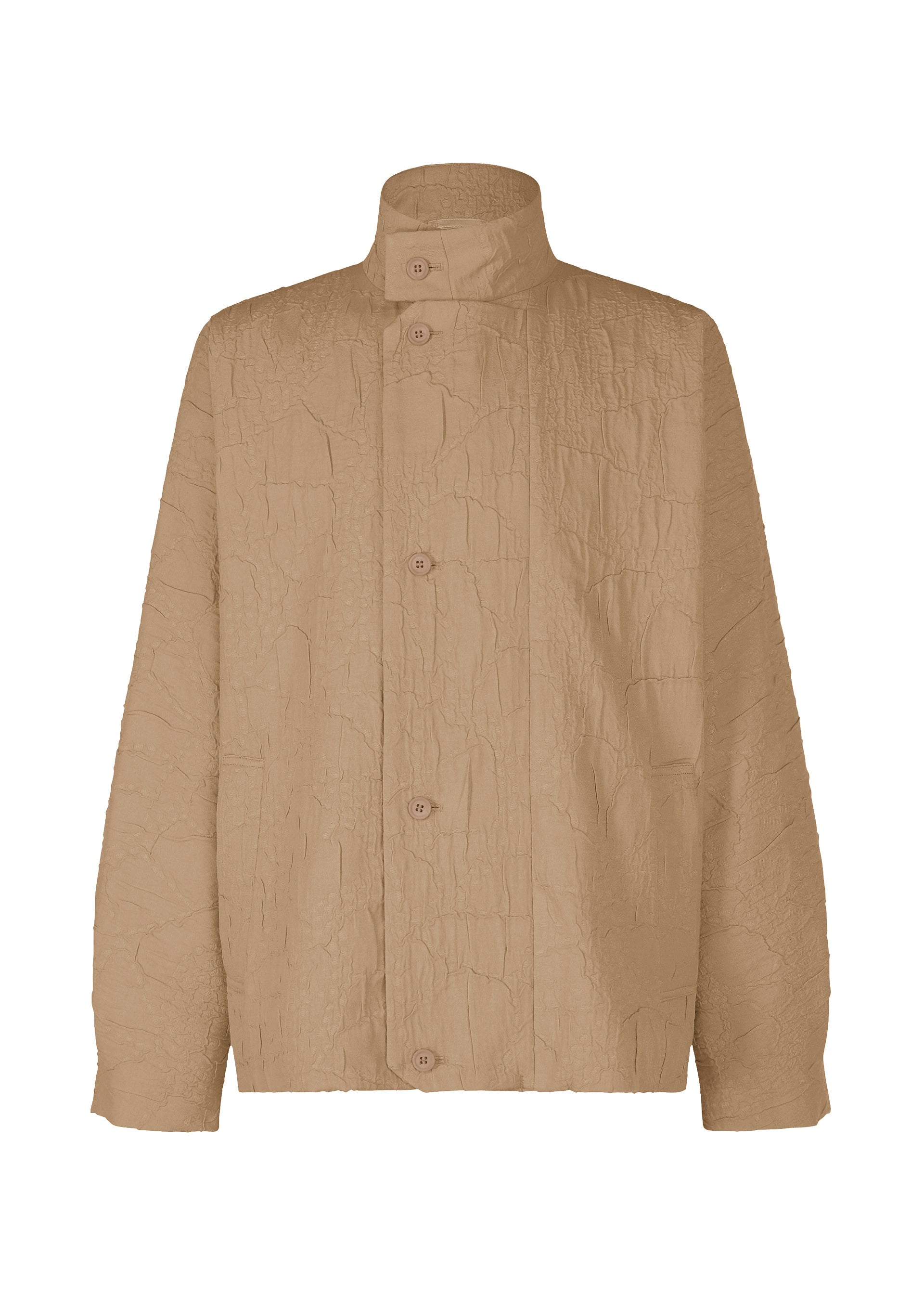 SHRINK JACQUARD Jacket Beige – ISSEY MIYAKE EU