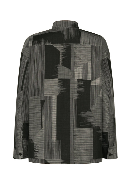 A detail shot of the IM MEN KASURI shirt.