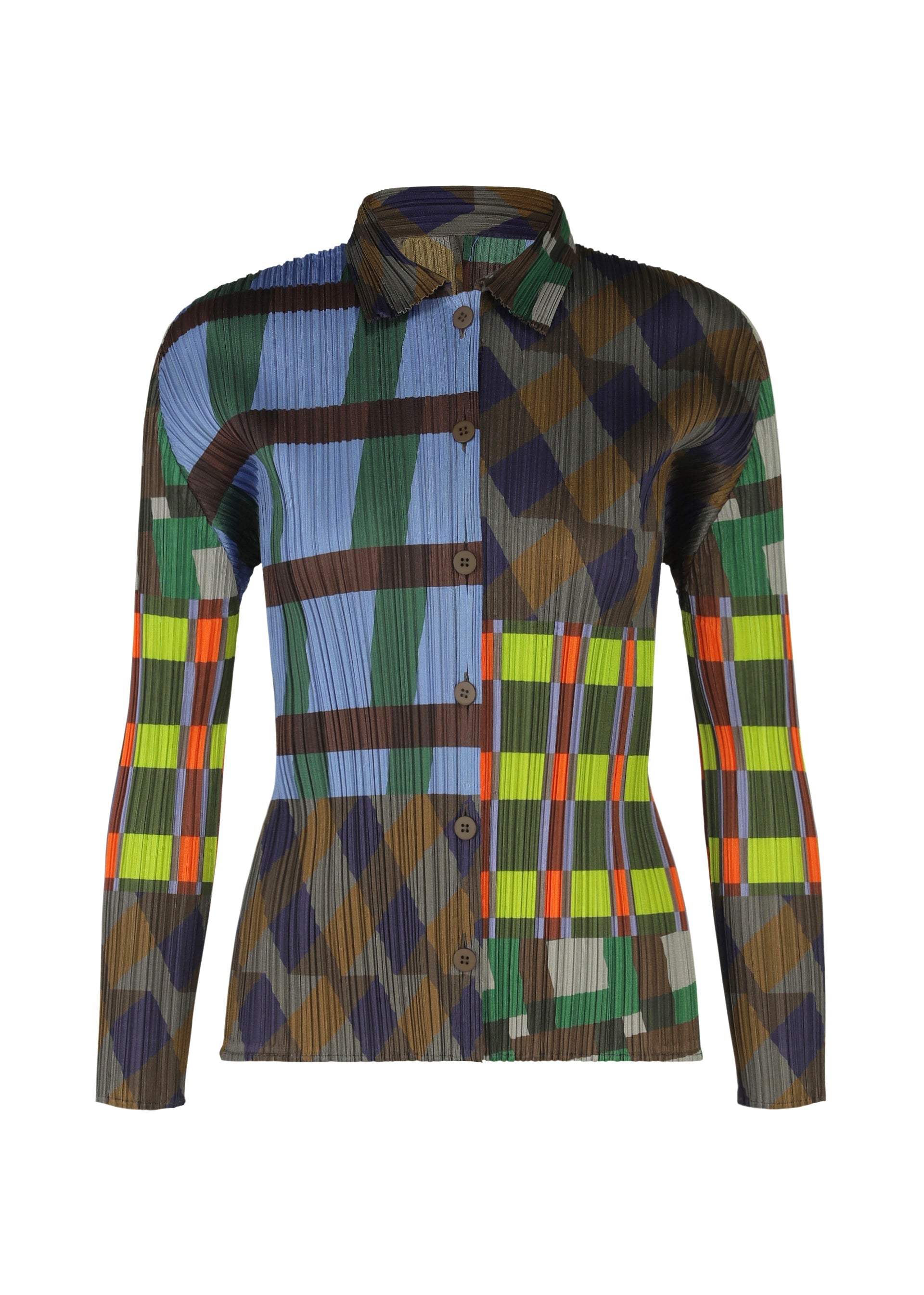 美品✨ISSEY MIYAKE SIZE M プリーツ　総柄　半袖　マルチカラー issey miyake 柄シャツ 【公式通販】
