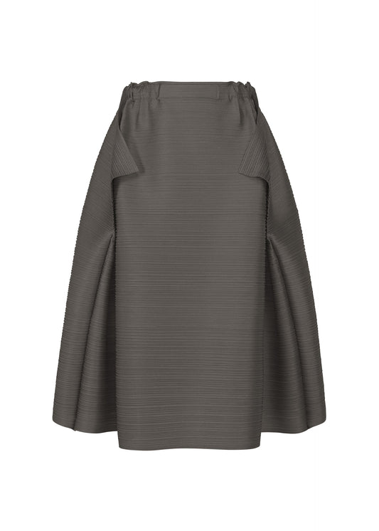 A product shot of the PLEATS PLEASE ISSEY MIYAKE BOUNCY BASKET skirt in charcoal.