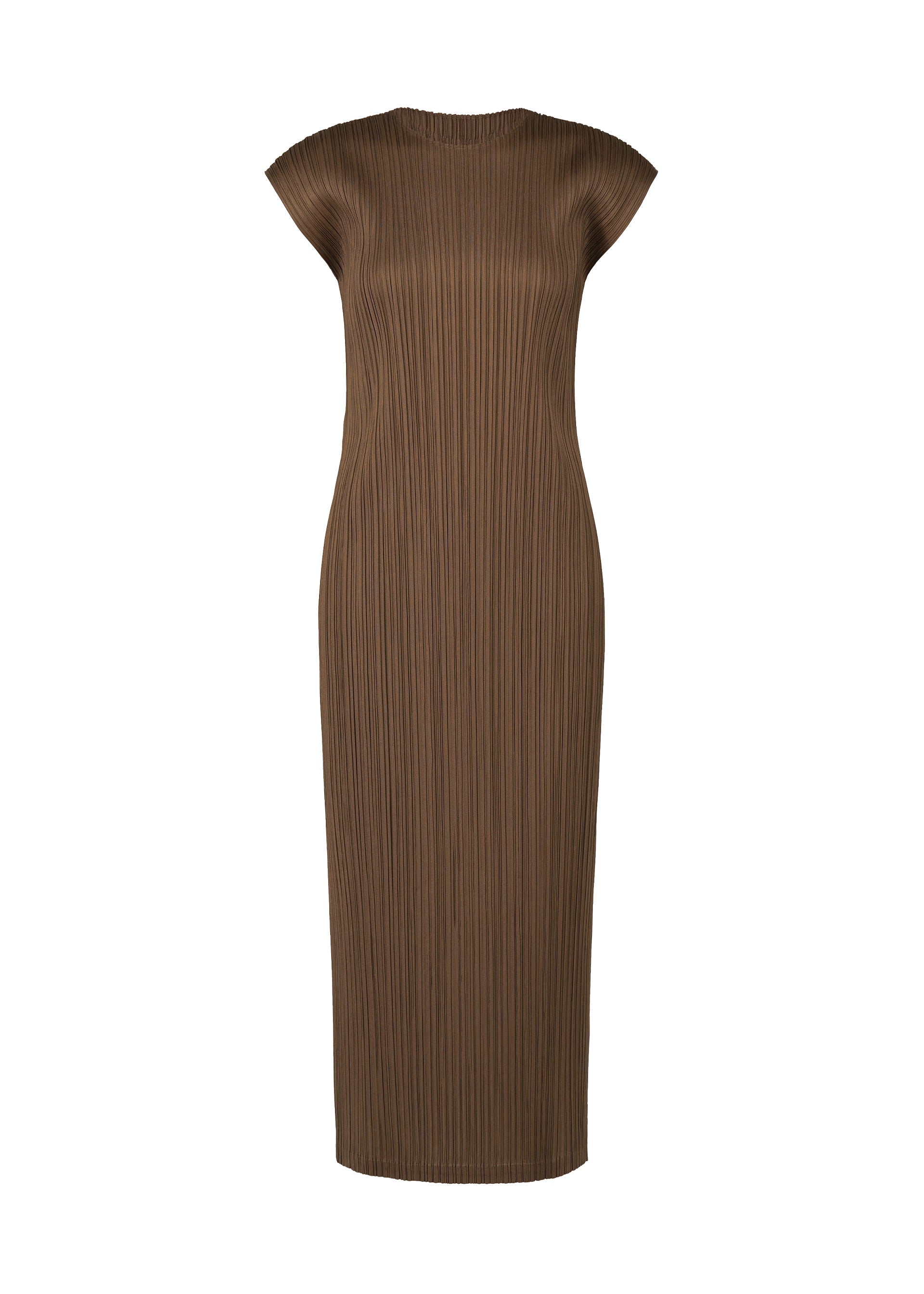 brown pleated dress SWING SOLID Dress Brown – ISSEY MIYAKE EU