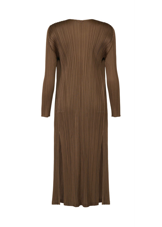 A detail shot of the Pleats Please Issey Miyake SWING SOLID cardigan.