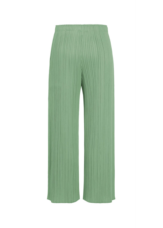 A detail shot of the PLEATS PLEASE ISSEY MIYAKE MONTHLY COLORS : AUGUST pants.