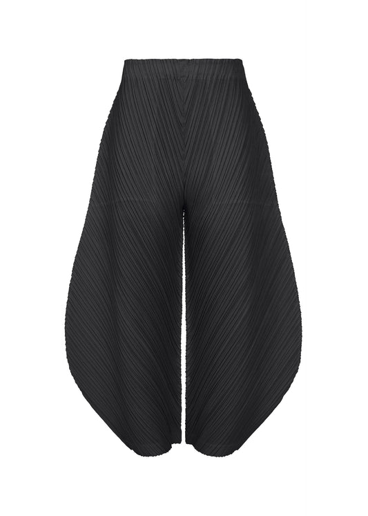 A product shot of the PLEATS PLEASE ISSEY MIYAKE THICKER BOTTOMS 1 trousers in black.