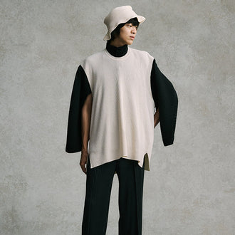 TIGHT TWIST COTTON KNIT, BEANIE SCARF