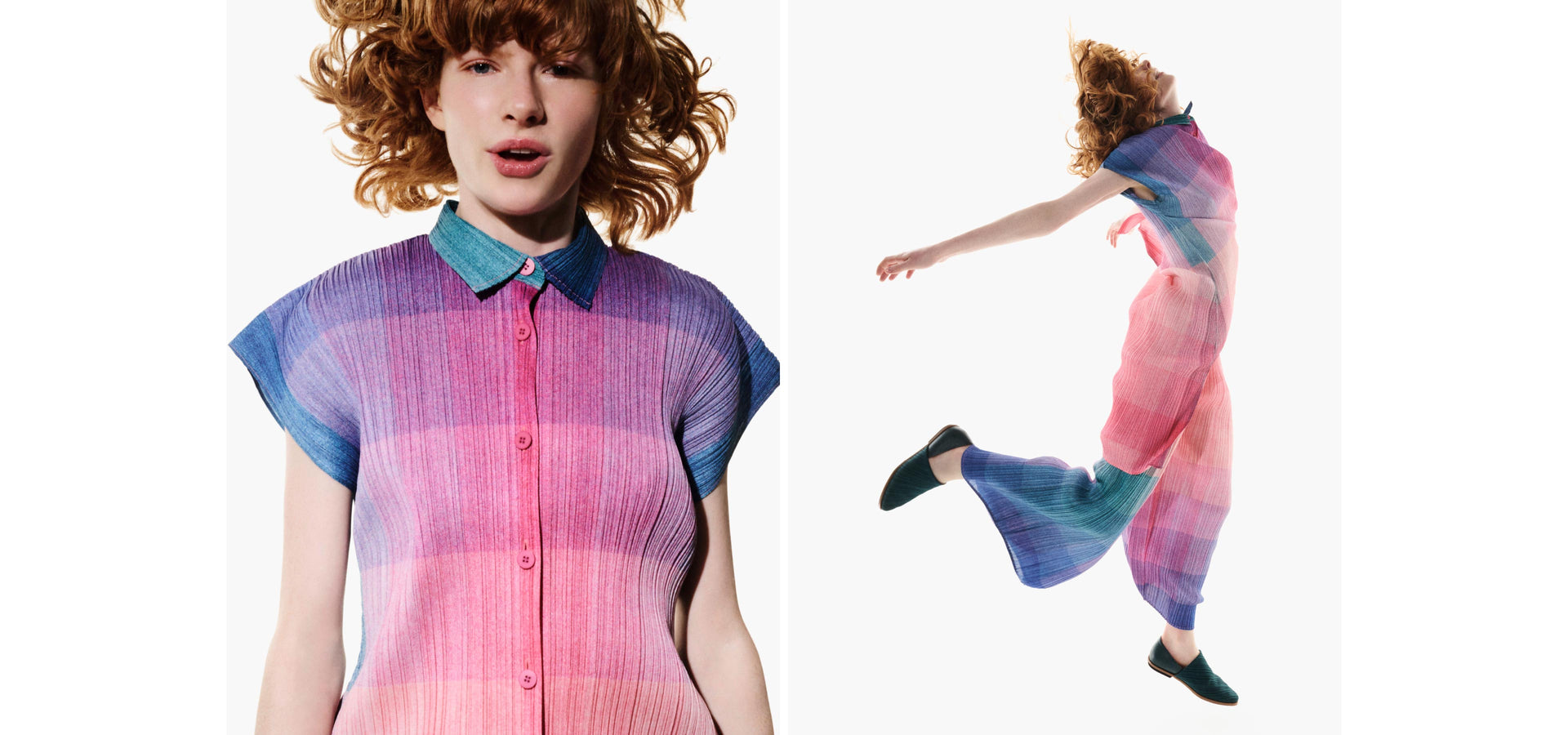 美品　サイズL相当　イッセイミヤケ　プリーツ加工　セットアップ　ドット　ブラウン 美品 サイズL相当 イッセイミヤケ プリーツ加工 セットアップ ドット