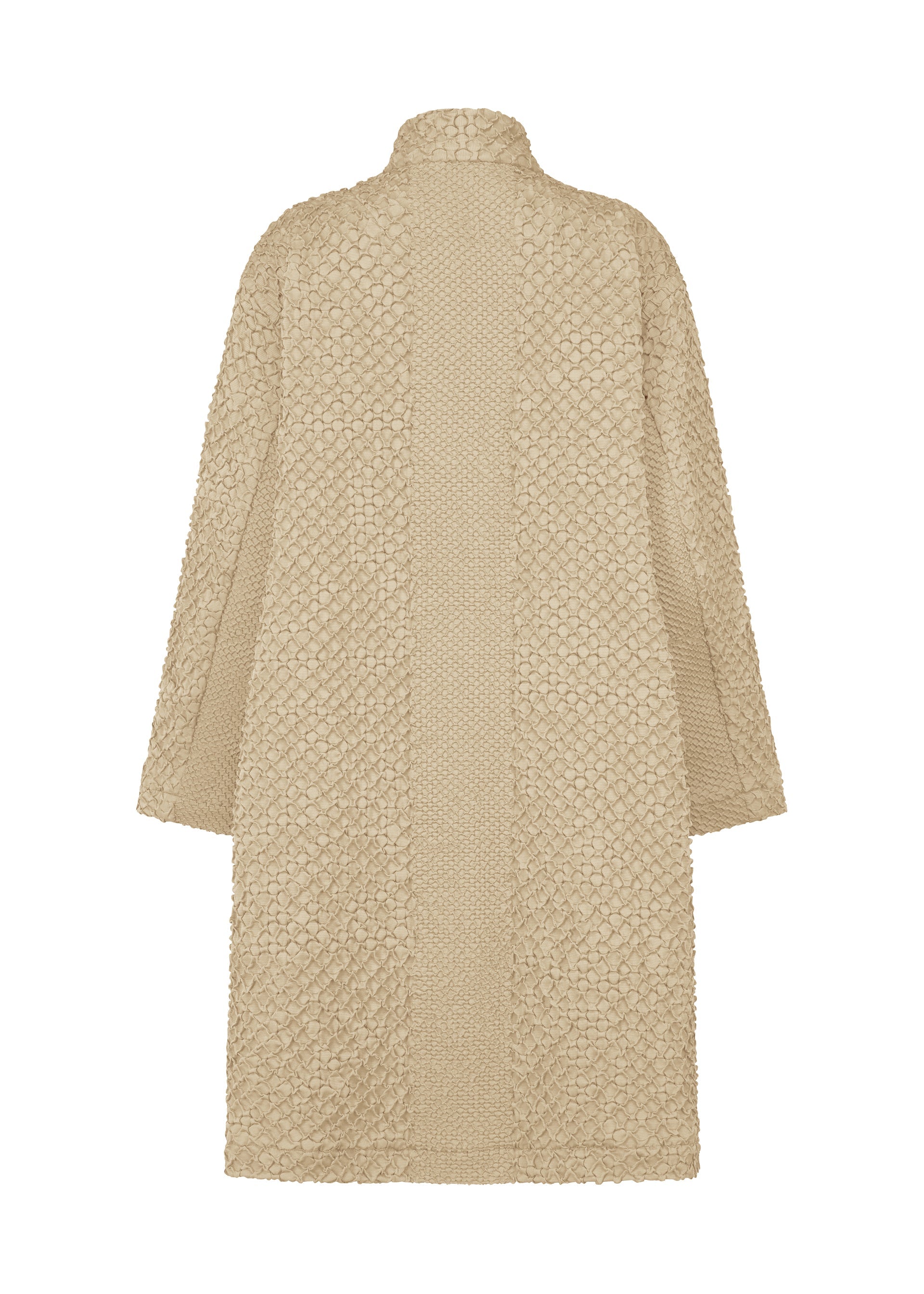 A detail shot of the A-Poc Able Issey Miyake TYPE O 011 coat.