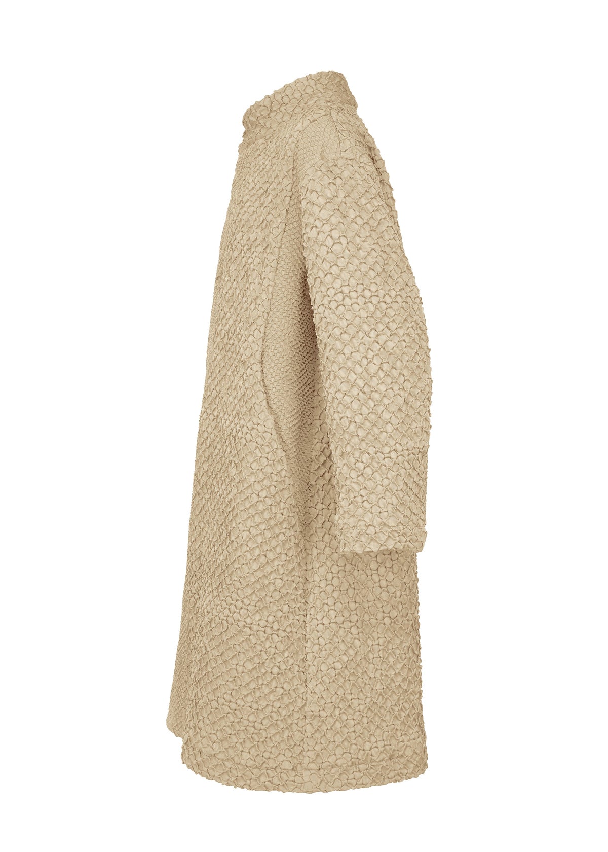 A detail shot of the A-Poc Able Issey Miyake TYPE O 011 coat.