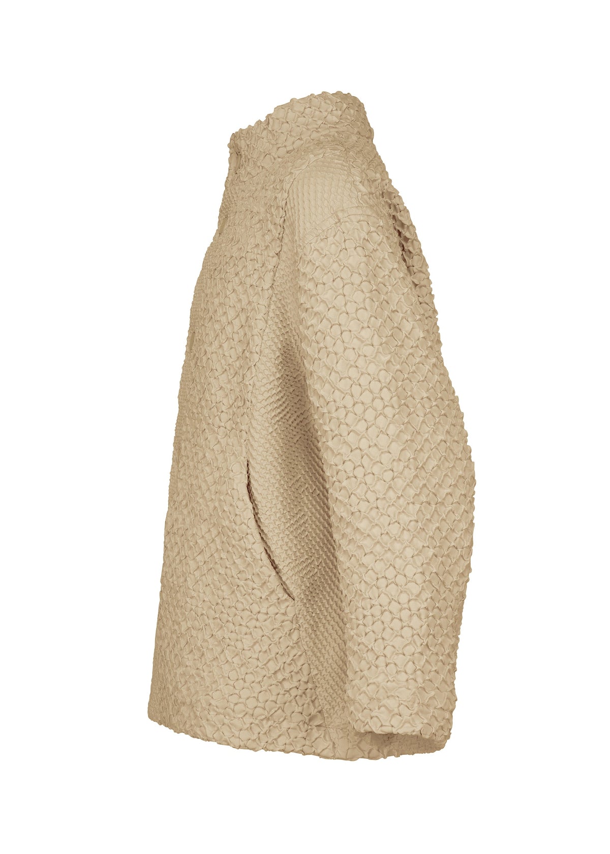 A detail shot of the A-Poc Able Issey Miyake TYPE O 011 blouson.