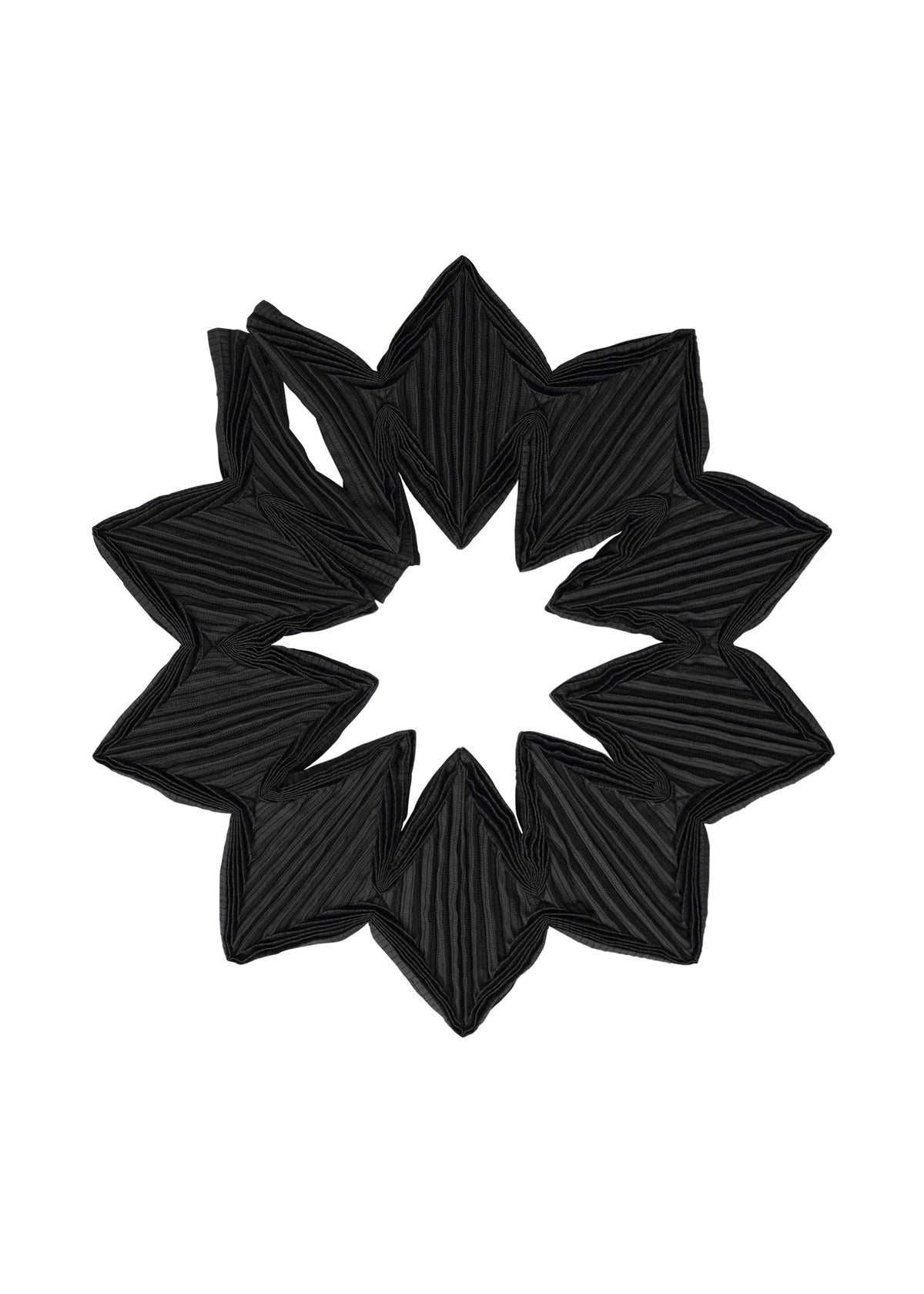 A product shot of the A-POC ABLE ISSEY MIYAKE TYPE-O STOLE 002 stole in black.