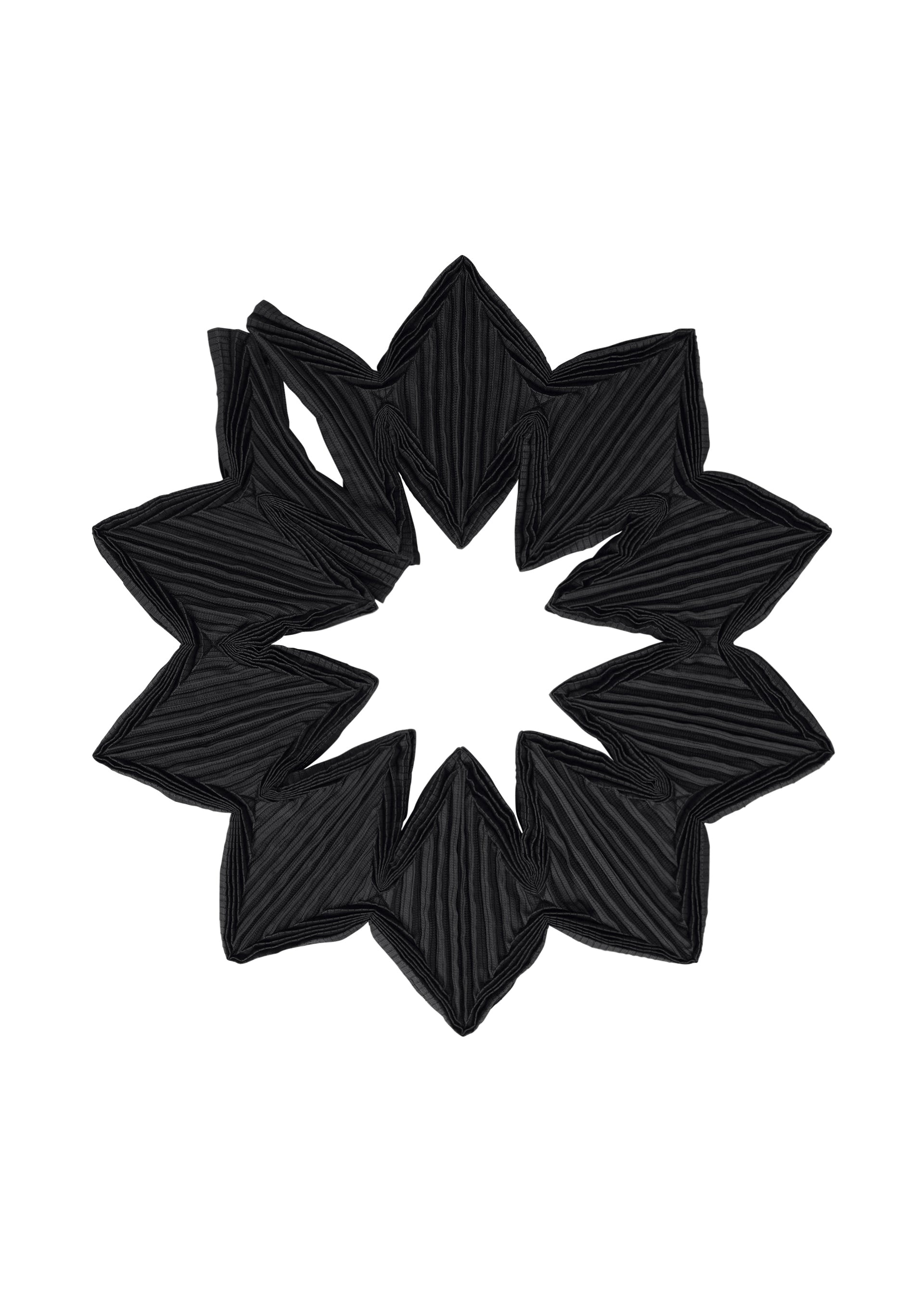 A product shot of the A-POC ABLE ISSEY MIYAKE TYPE-O STOLE 002 stole in black.