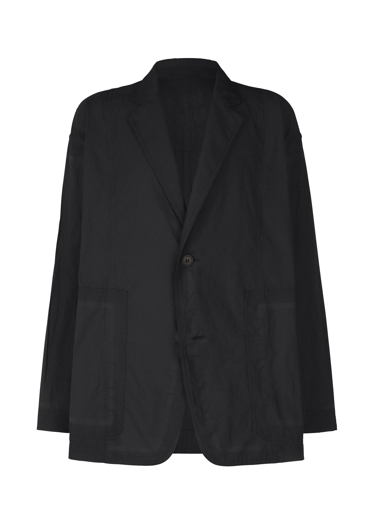 A product shot of the A-Poc Able Issey Miyake TYPE U 002 jacket in black (15), recurring_style.