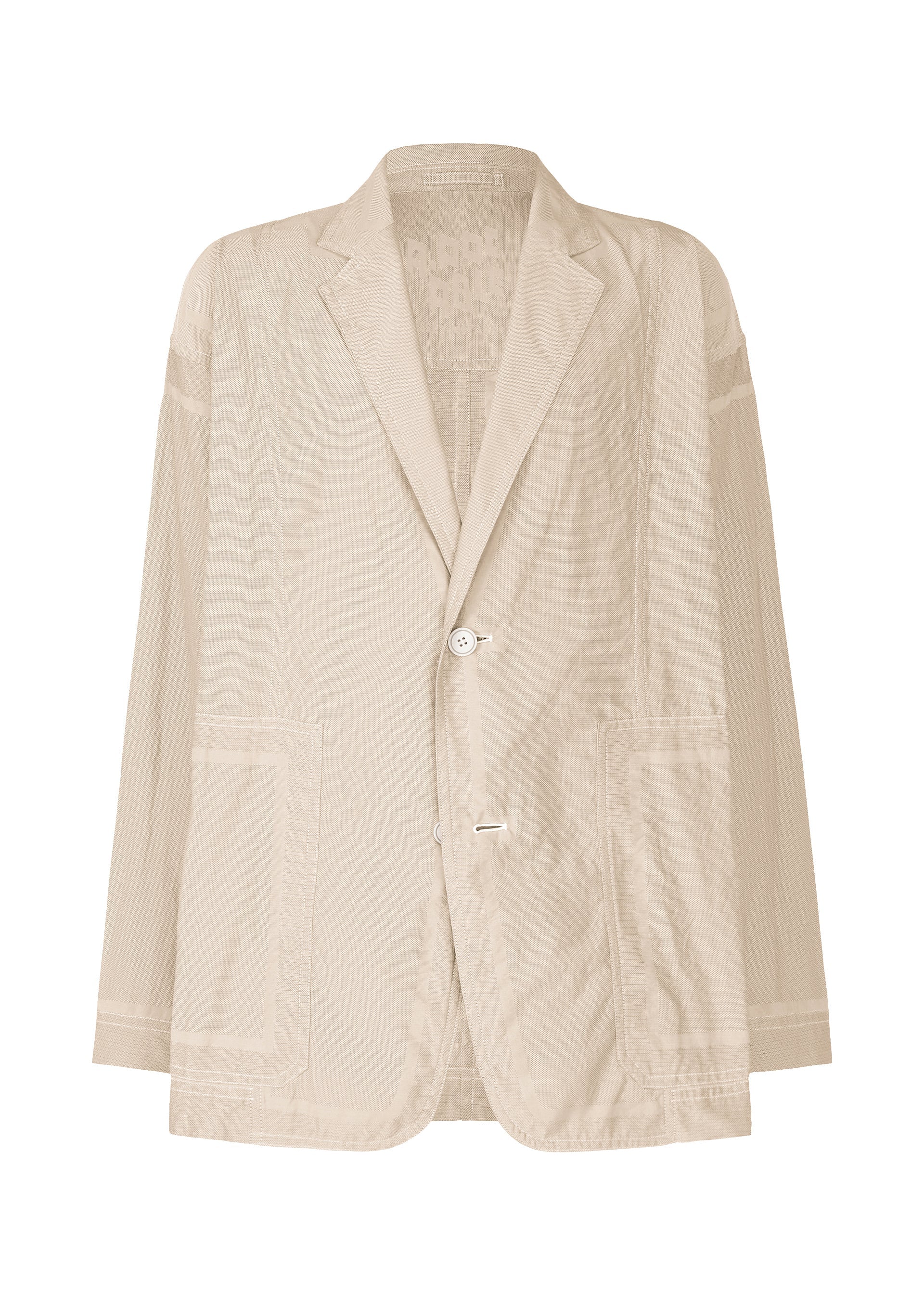 A product shot of the A-Poc Able Issey Miyake TYPE U 002 jacket in beige (41), recurring_style.