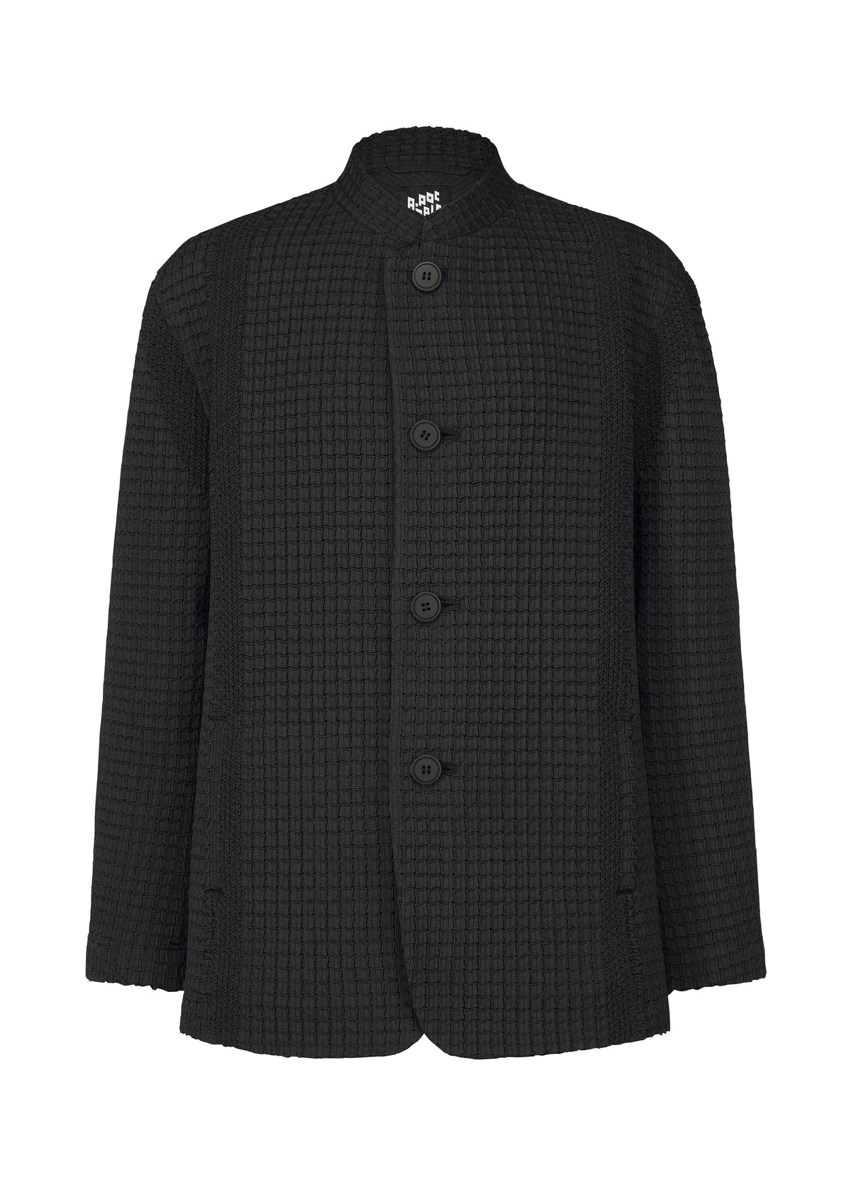 A product shot of the A-POC ABLE ISSEY MIYAKE TYPE-O 014 jacket in black.