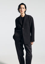 A model wears the A-POC ABLE ISSEY MIYAKE TYPE-O 014 type-o-014-jacket-black-7.