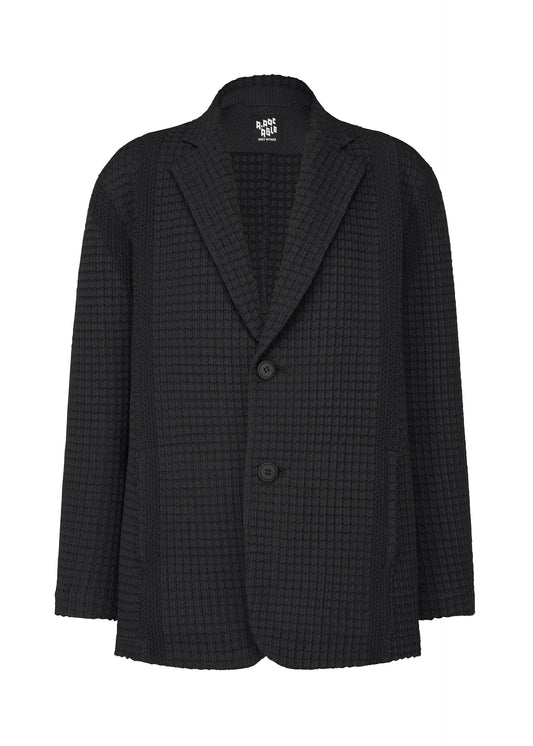 A product shot of the A-POC ABLE ISSEY MIYAKE TYPE-O 014 jacket in black.