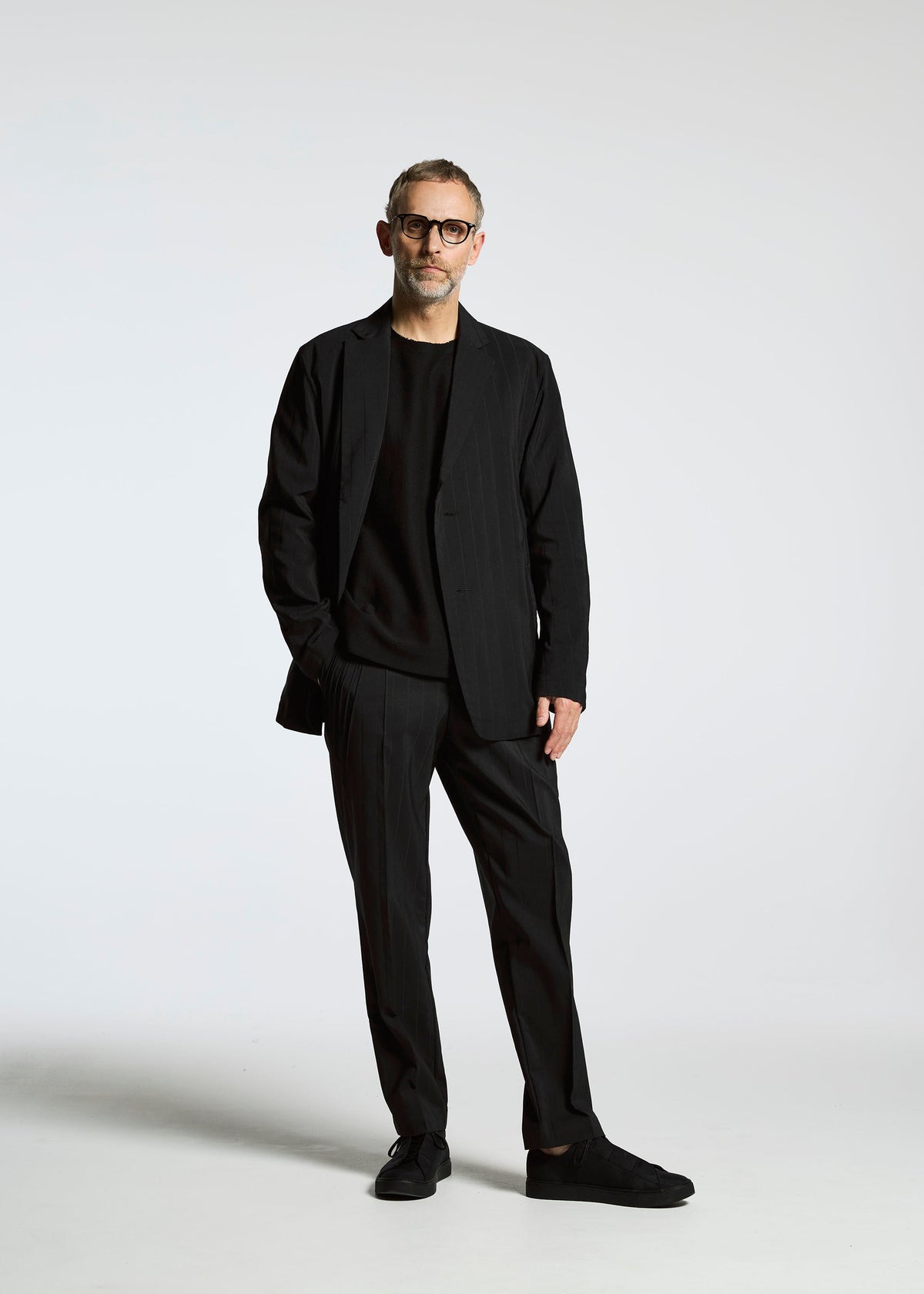 A model wears the A-Poc Able Issey Miyake TYPE I 007 jacket.