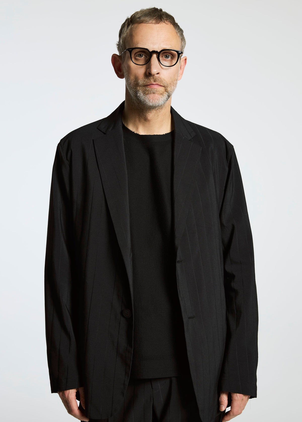 A model wears the A-Poc Able Issey Miyake TYPE I 007 jacket.