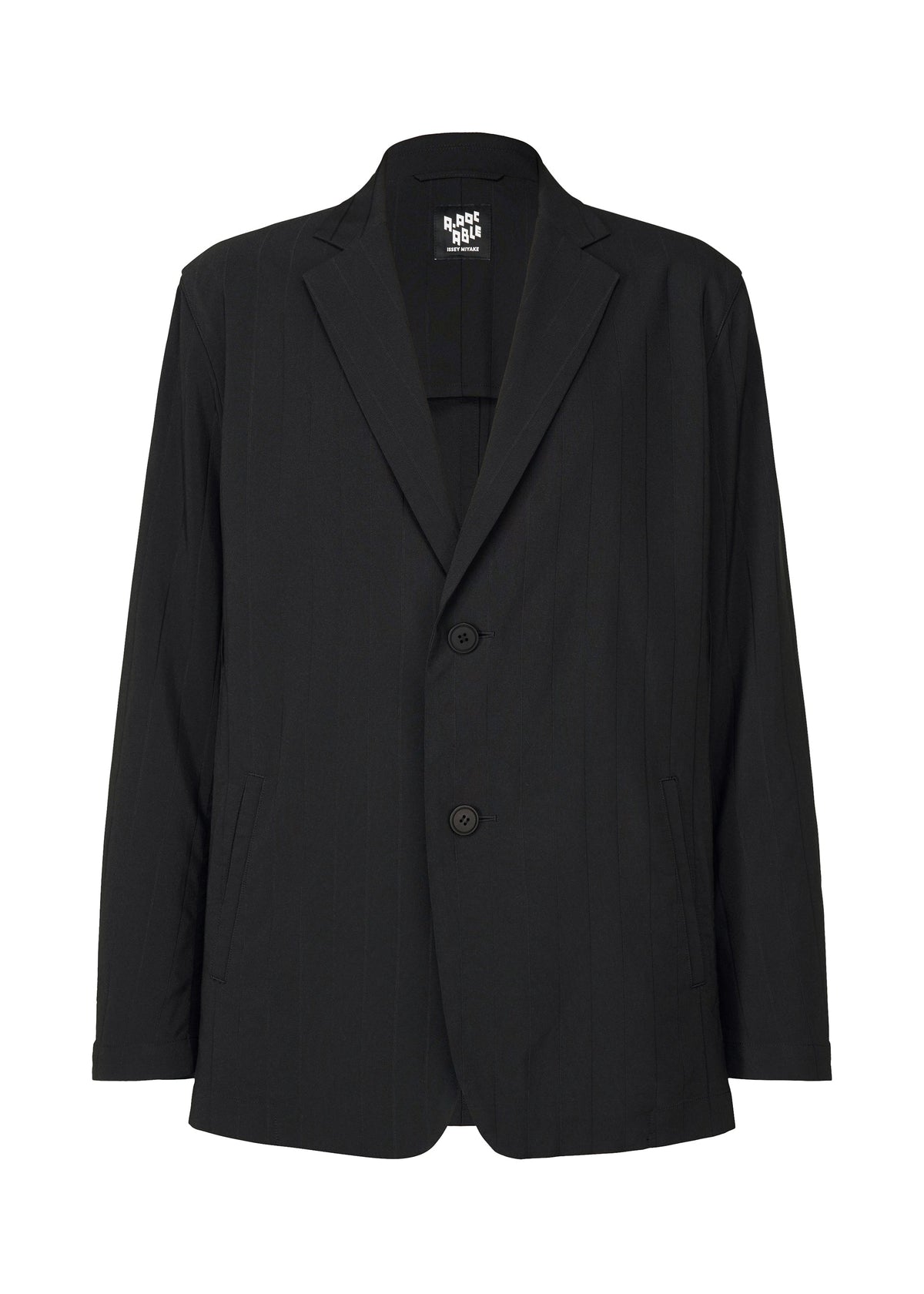 A product shot of the A-Poc Able Issey Miyake TYPE I 007 jacket in black (15), recurring_style.