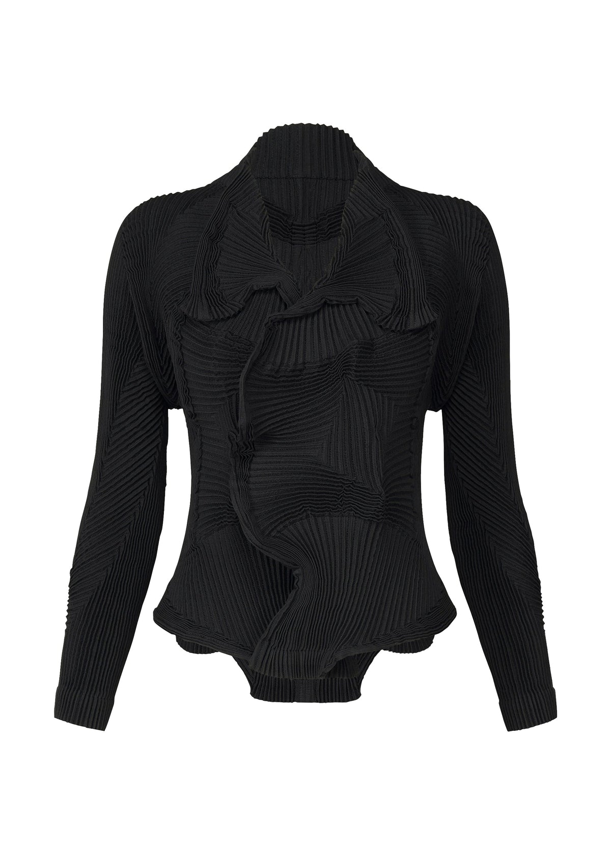 A product shot of the A-Poc Able Issey Miyake TYPE I 008 jacket in black (15), recurring_style.