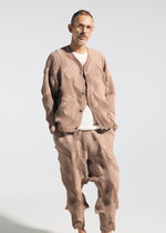 A model wears the A-Poc Able Issey Miyake TYPE O 010 trousers.