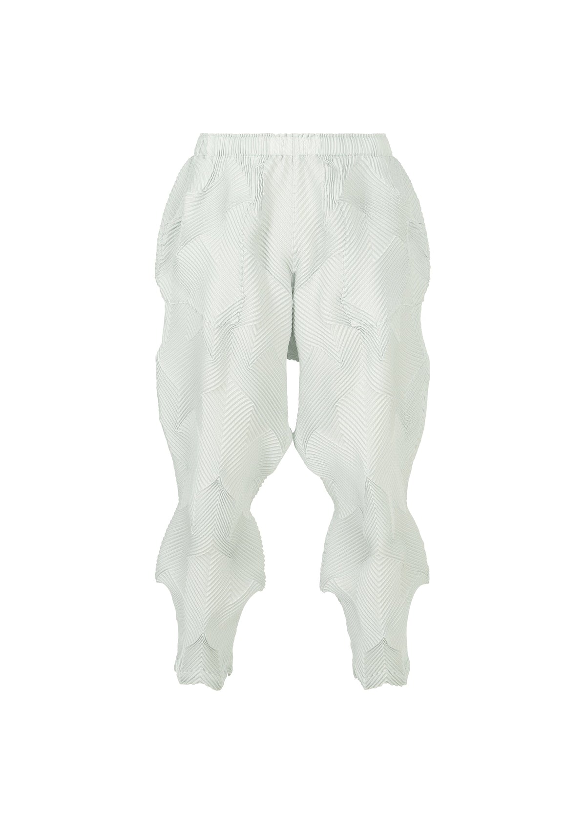 A product shot of the A-Poc Able Issey Miyake TYPE O 010 trousers in ice grey (10), recurring_style.