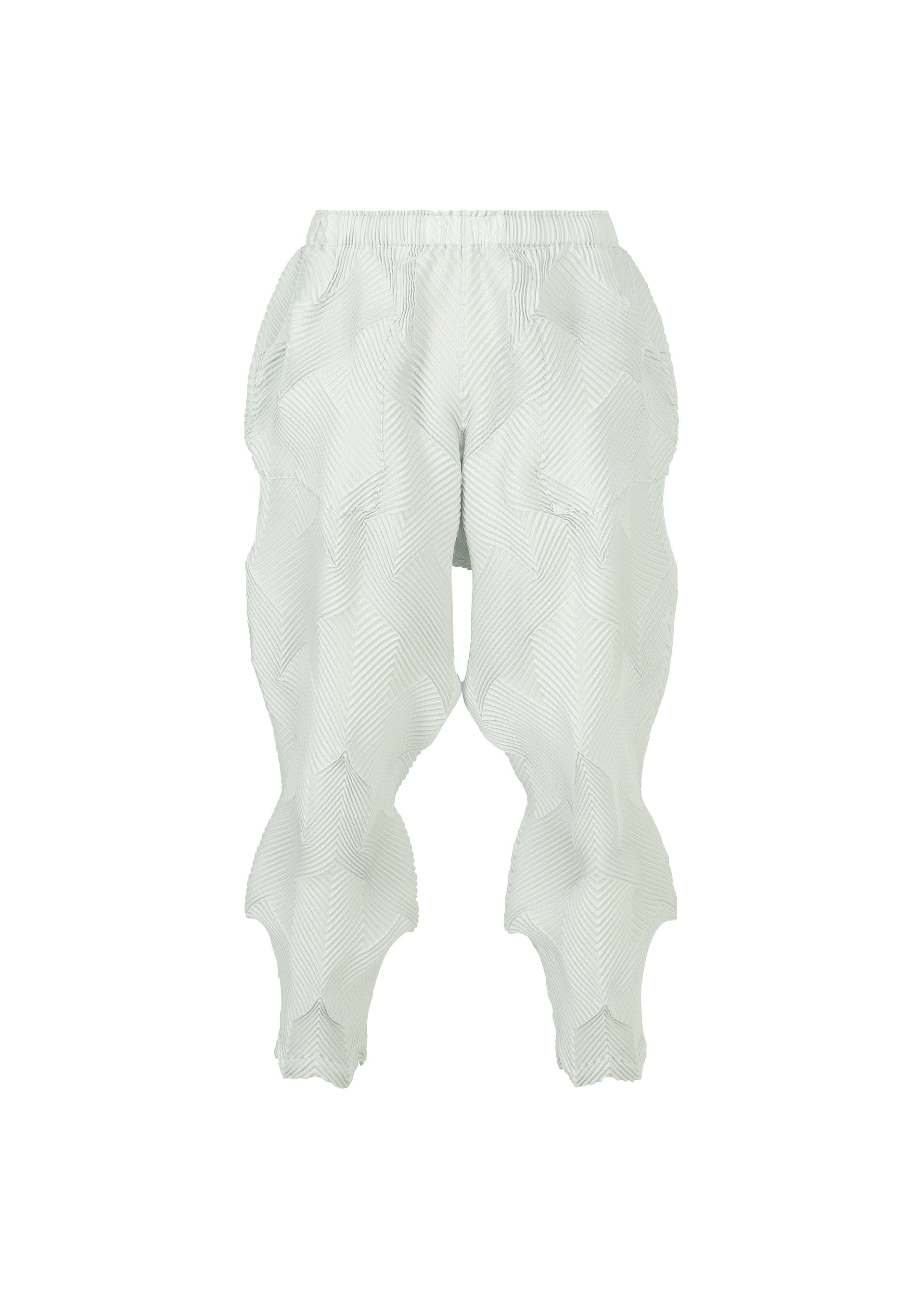 A product shot of the A-Poc Able Issey Miyake TYPE O 010 trousers in ice grey (10), recurring_style.
