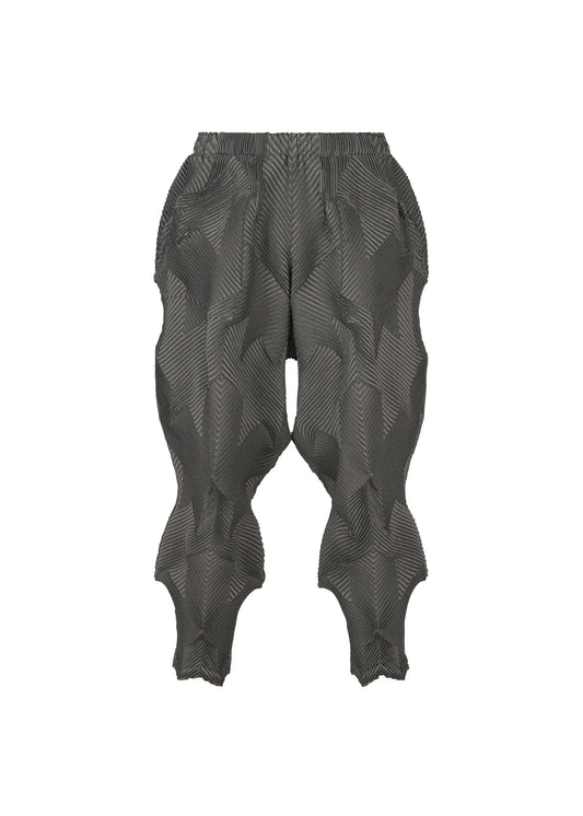 A product shot of the A-Poc Able Issey Miyake TYPE O 010 trousers in dark grey (14), recurring_style.