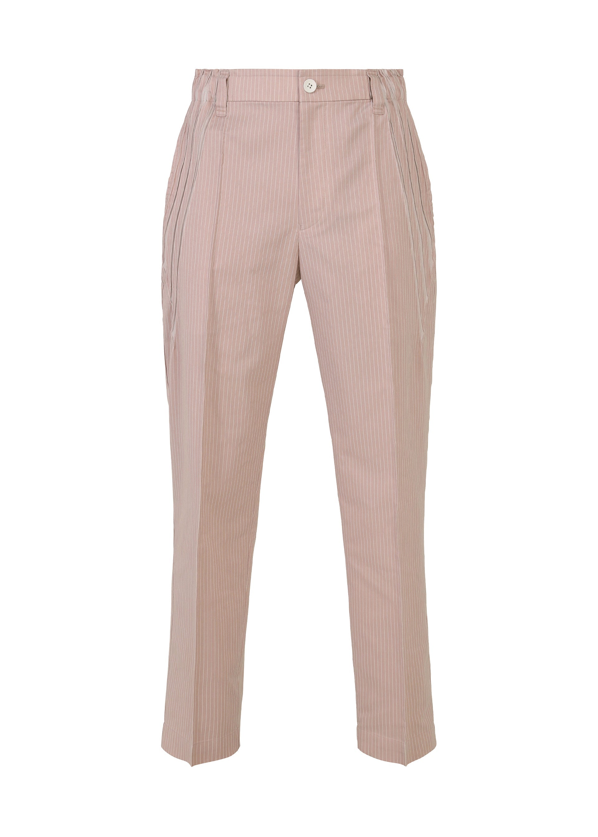 A product shot of the A-POC ABLE ISSEY MIYAKE TYPE-S 001-2 trousers in pink beige-hued.