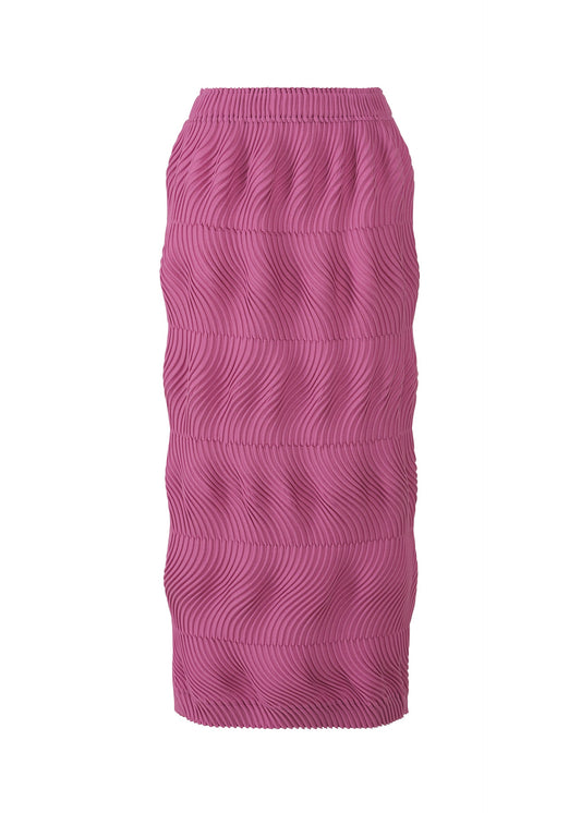 A product shot of the A-POC ABLE ISSEY MIYAKE TYPE-P 006 skirt in fuchsia pink.