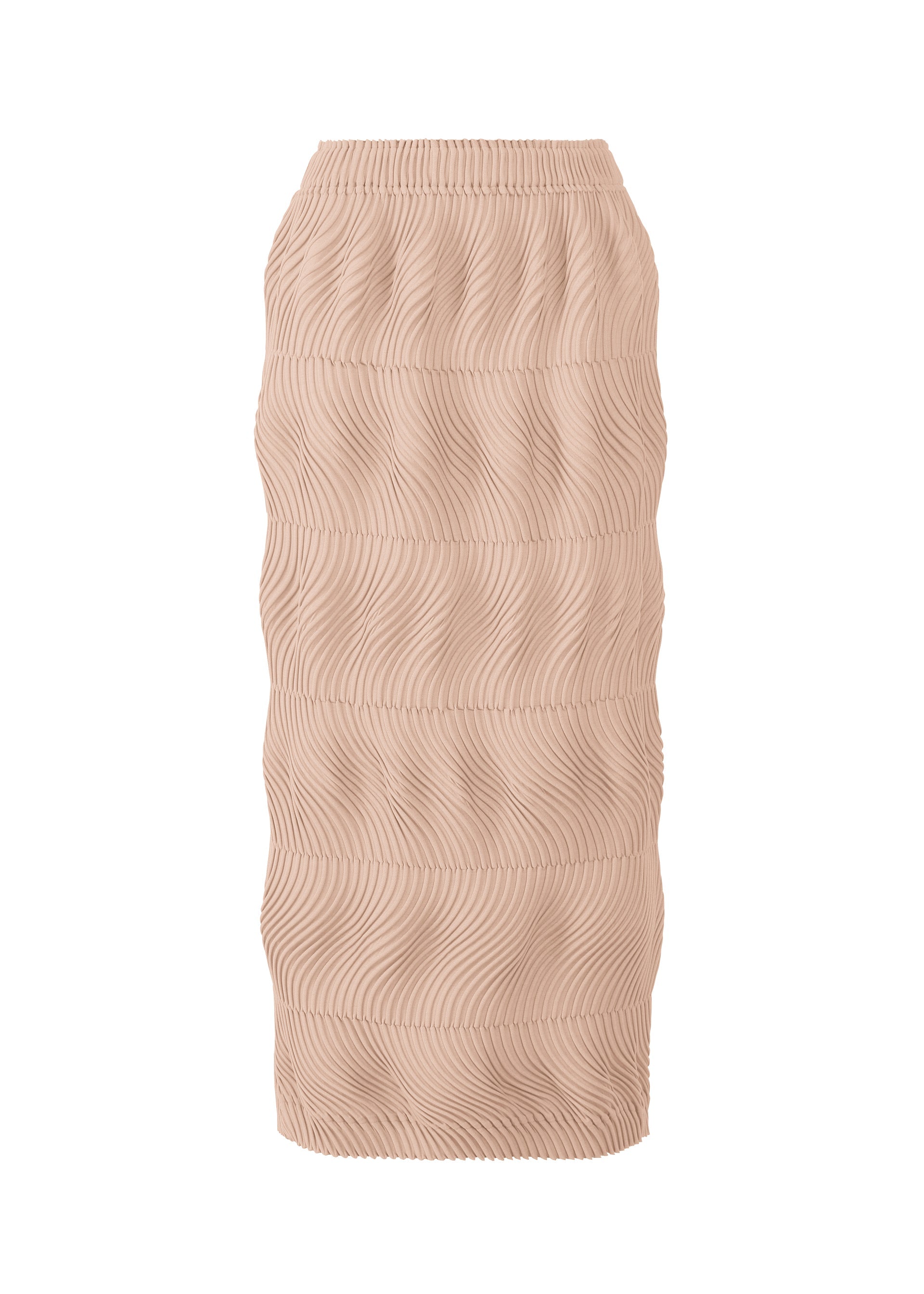 A product shot of the A-POC ABLE ISSEY MIYAKE TYPE-P 006 skirt in pink beige.