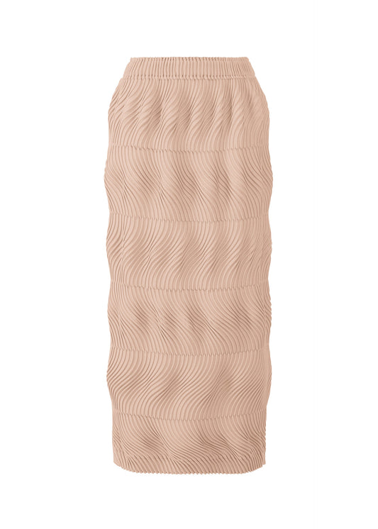 A product shot of the A-POC ABLE ISSEY MIYAKE TYPE-P 006 skirt in pink beige.