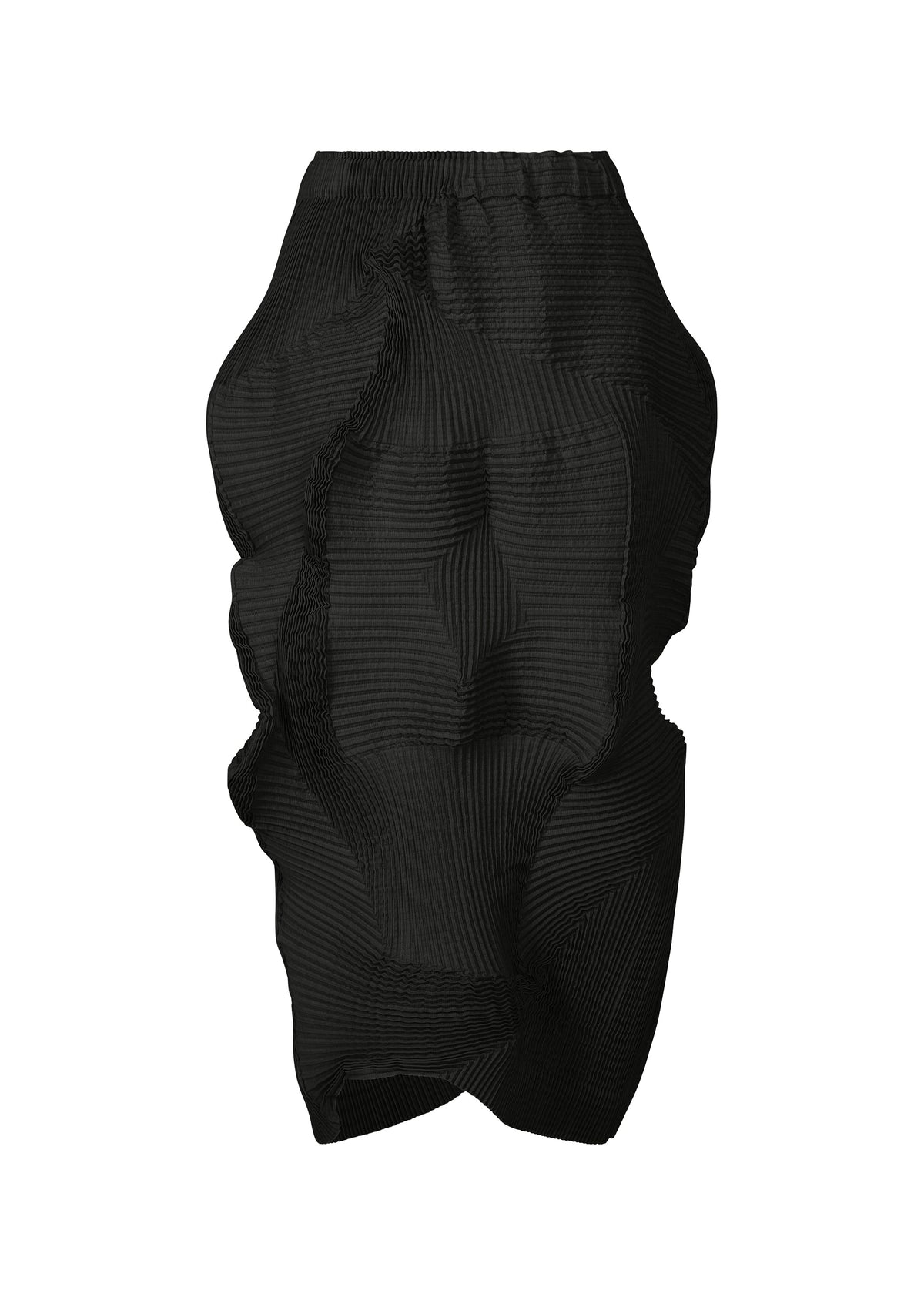 A product shot of the A-POC ABLE ISSEY MIYAKE TYPE-O 022 skirt in black.