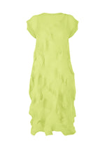 A product shot of the A-POC ABLE ISSEY MIYAKE TYPE-P 003-2 dress in lime green.
