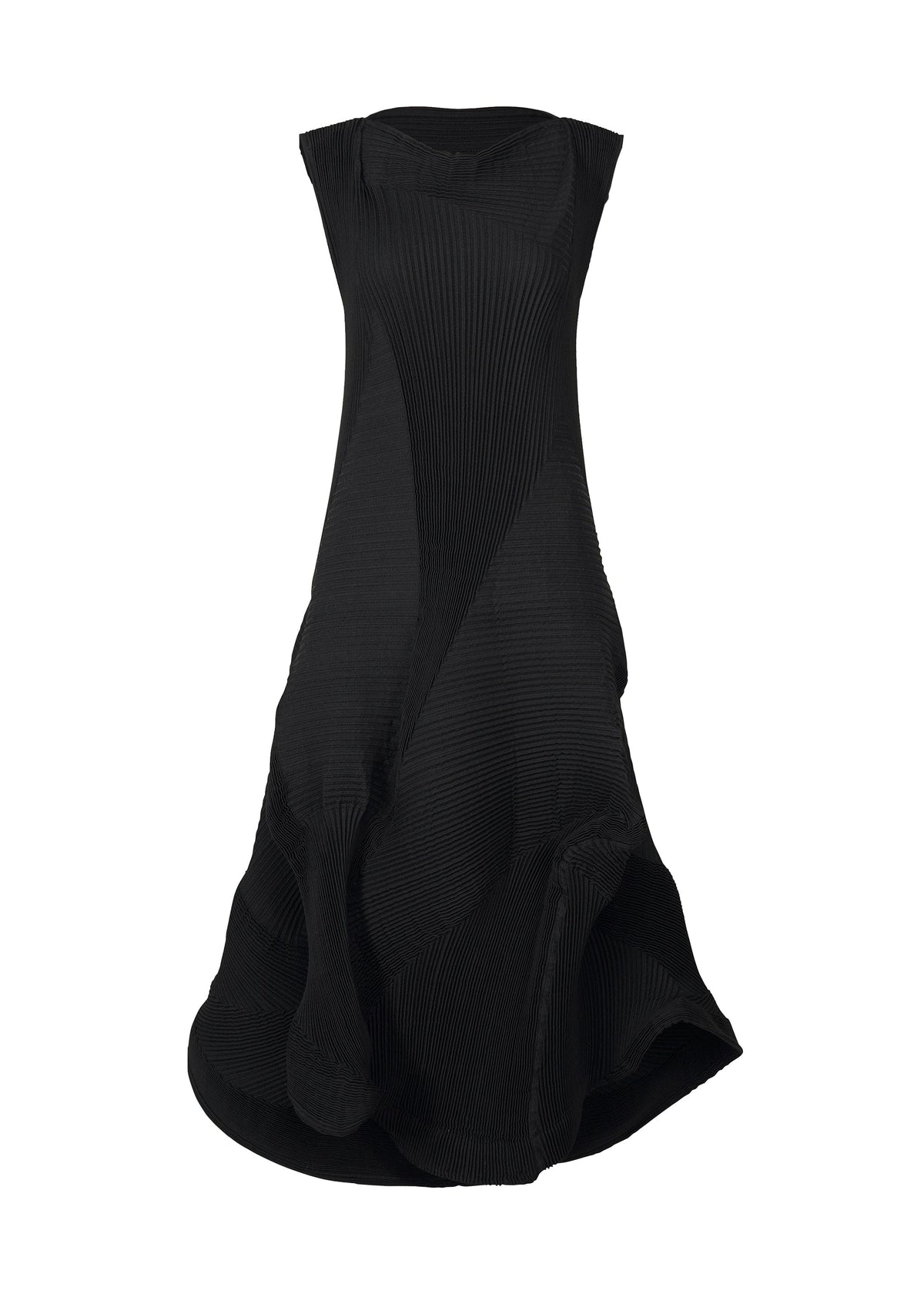 A product shot of the A-Poc Able Issey Miyake TYPE I 008 dress in black (15), recurring_style.