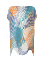 A product shot of the A-POC ABLE ISSEY MIYAKE TYPE-P 005 shirt in turquoise blue-hued.