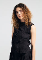 A model wears the A-POC ABLE ISSEY MIYAKE TYPE-P 003-2 type-p-003-2-shirt-black.