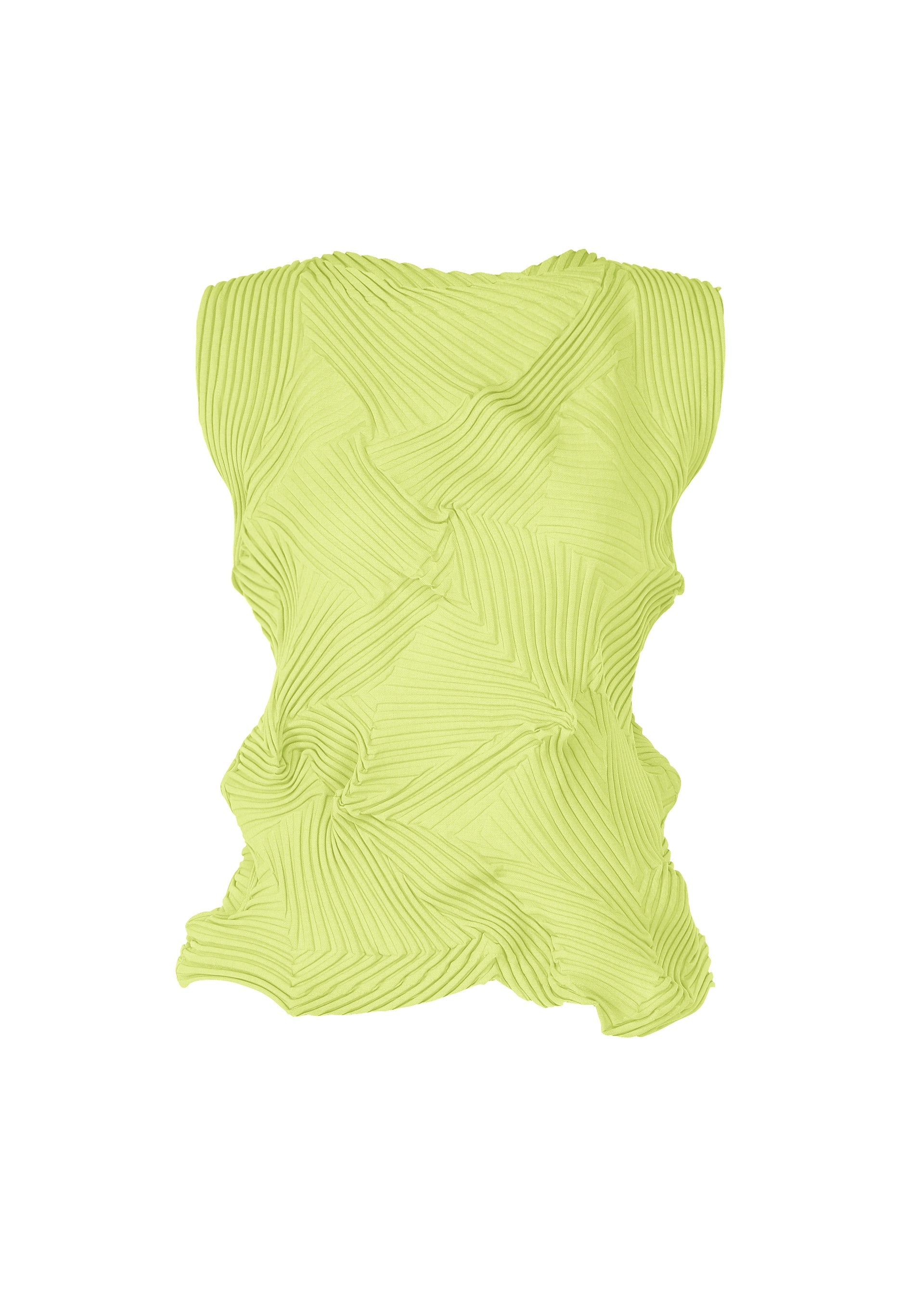 A product shot of the A-POC ABLE ISSEY MIYAKE TYPE-P 003-2 shirt in lime green.