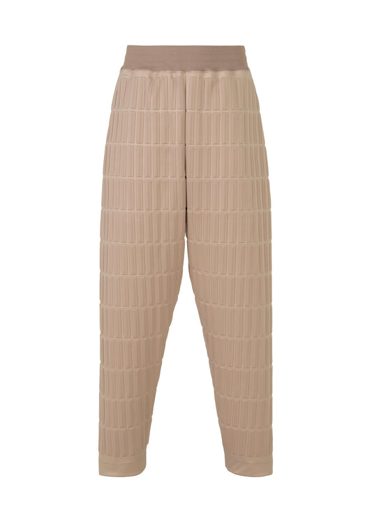 A product shot of the A-Poc Able Issey Miyake TYPE E 001 pants in beige (41), recurring_style.