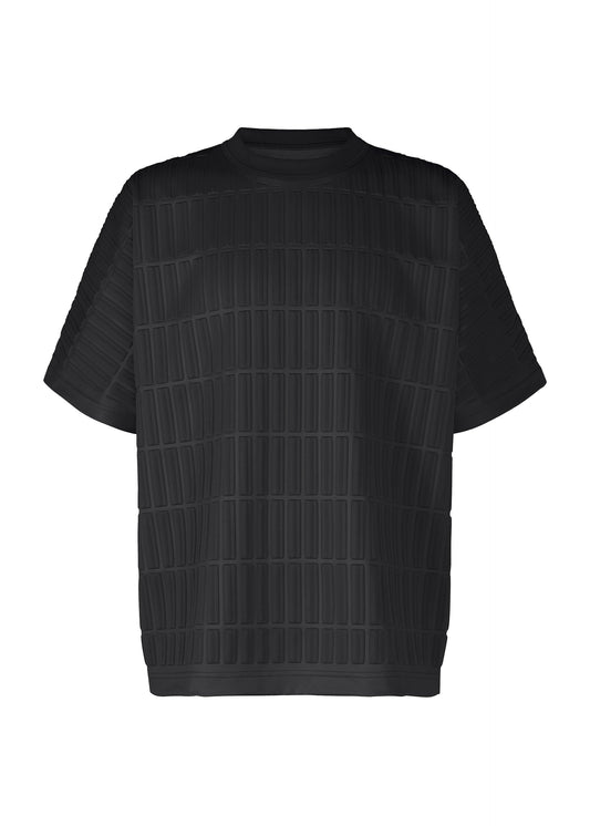A product shot of the A-Poc Able Issey Miyake TYPE E 001 shirt in black (15), recurring_style.