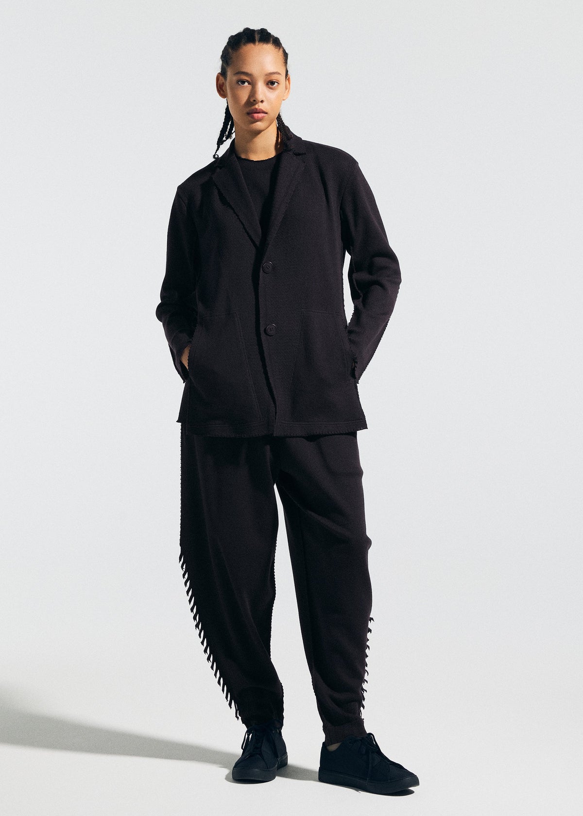 A model wears the A-Poc Able Issey Miyake TYPE A 003 prêt à porter.